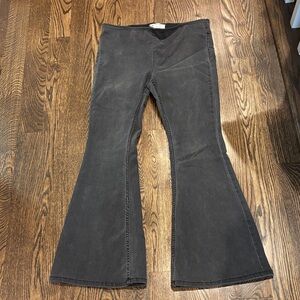 Free People Washed Charcoal High-Rise Flare Pants